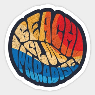 Beach Club Paradise Typography Sticker